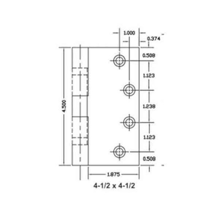 Townsteel TownSteel: Hinge, Steel, Std Weight 4.5x4.5-USP TNS-TH179-45X45-USP